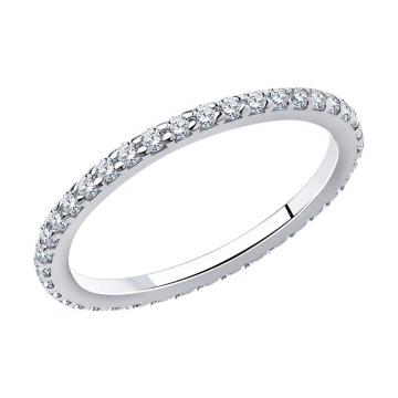 Кольцо женское из серебра с Фианитом