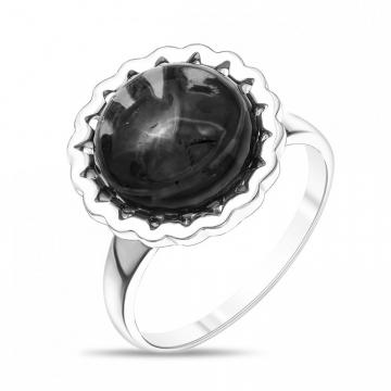 Кольцо женское из серебра с Янтарем