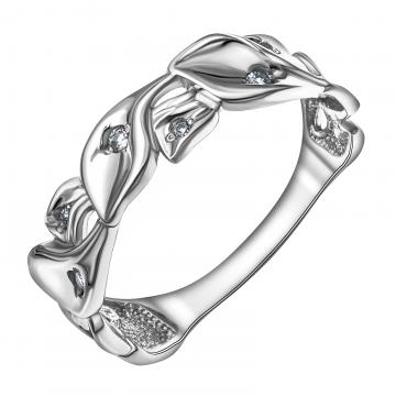 Кольцо женское из серебра фианитом