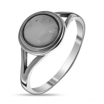 Кольцо женское из серебра с Янтарем