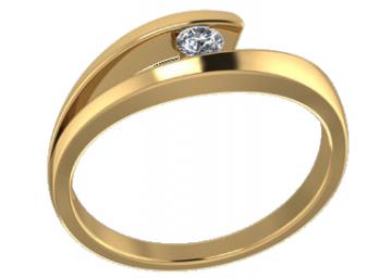 Кольцо женское из золота с бриллиантом