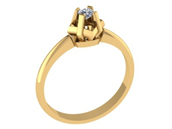Кольцо женское из золота с бриллиантом